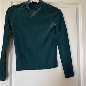 MNG • Emerald Glitter Turtleneck
